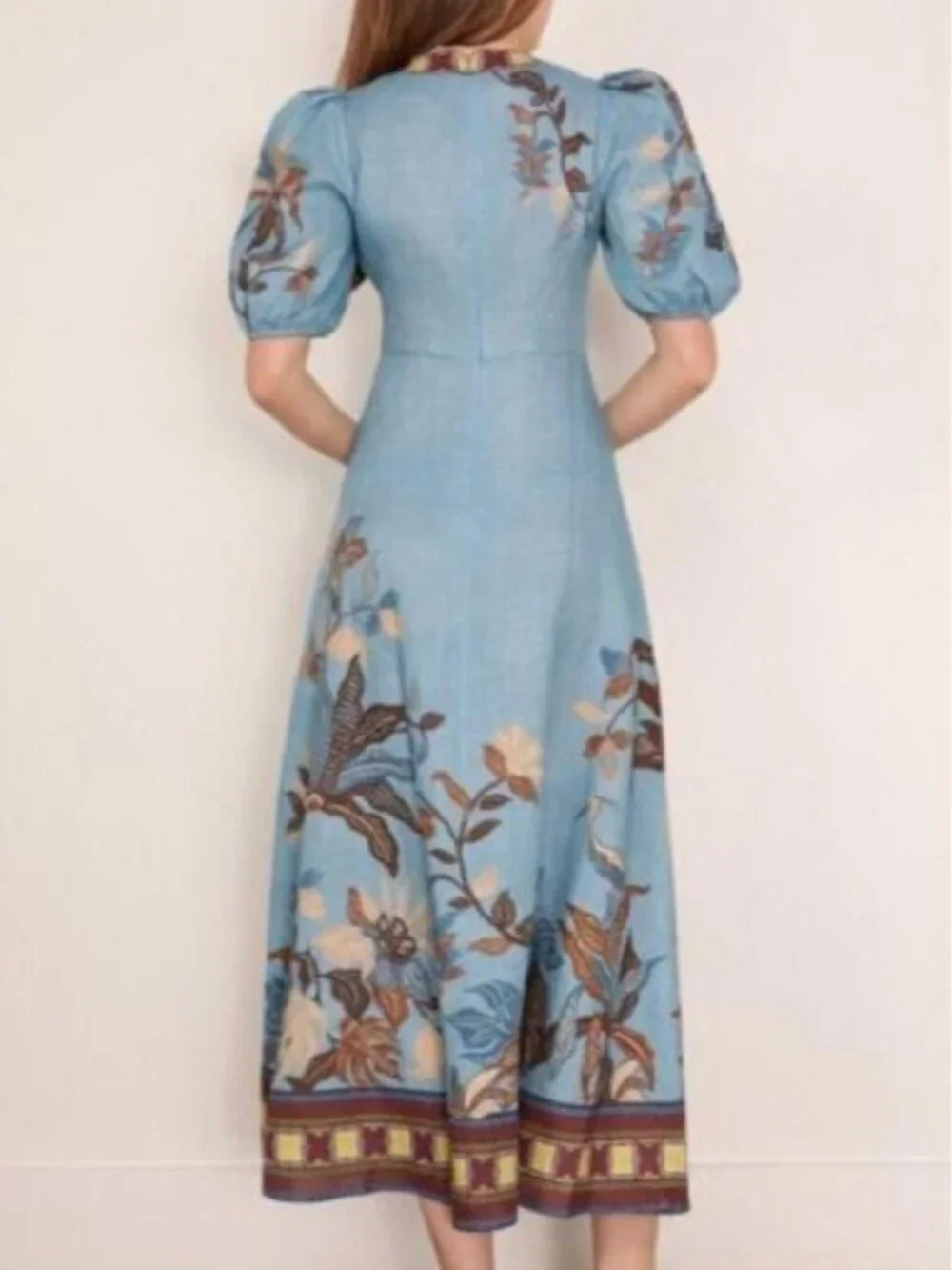 Alemais Georgie Midi Dress in Blue - Picture 3 of 13
